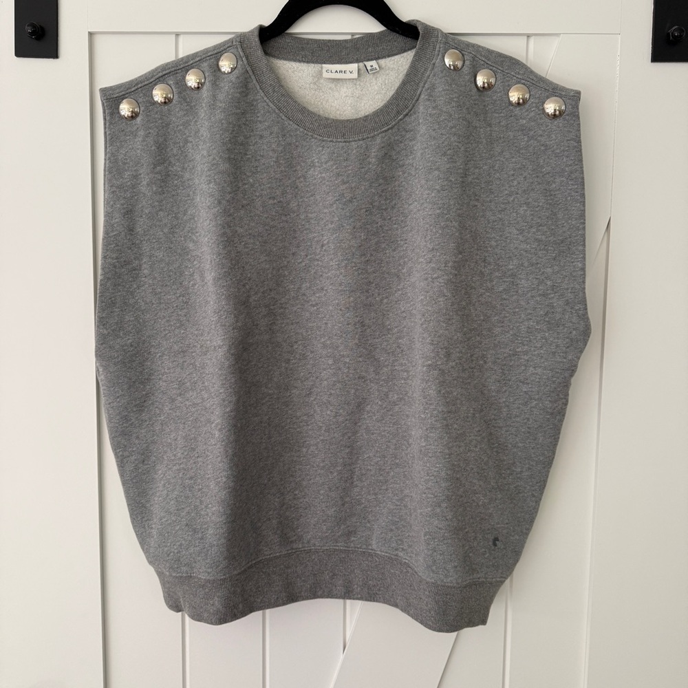 Clare V Sweatshirt with Silver Studs